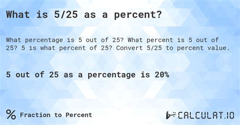 What Percent Is 5 Of 25