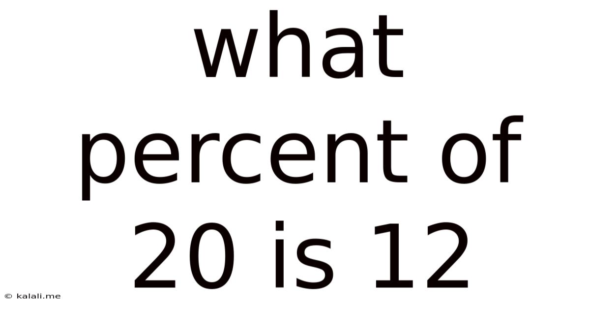 What Percent Of 20 Is 12