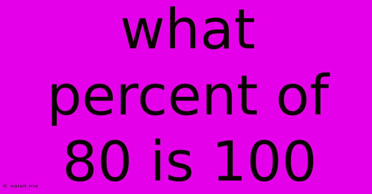 What Percent Of 80 Is 100