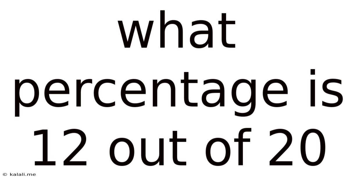 What Percentage Is 12 Out Of 20