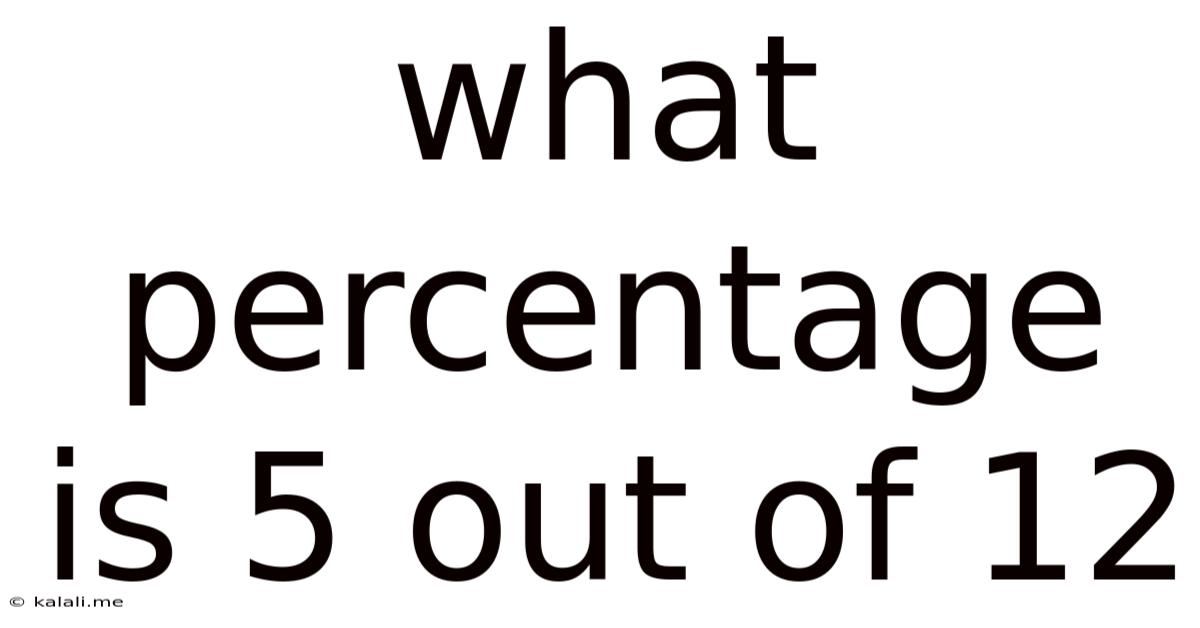 What Percentage Is 5 Out Of 12