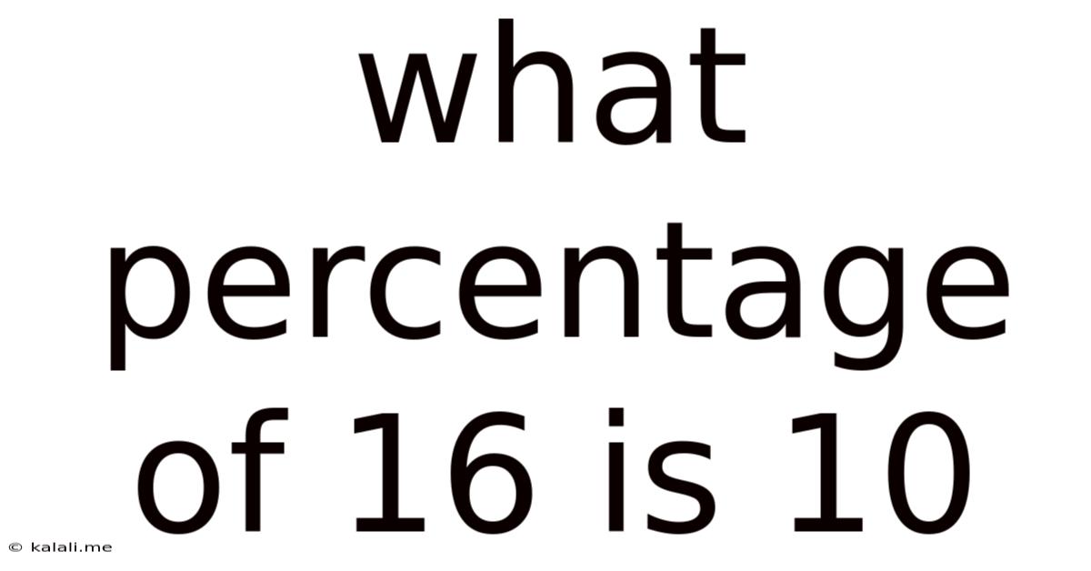 What Percentage Of 16 Is 10