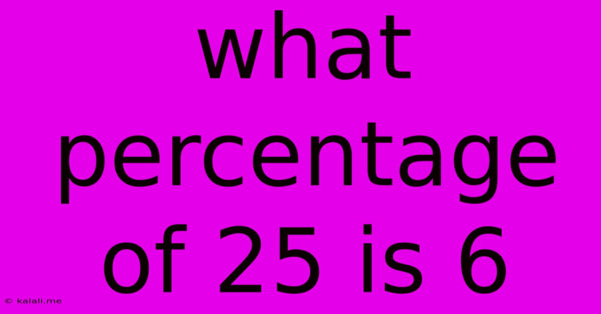 What Percentage Of 25 Is 6