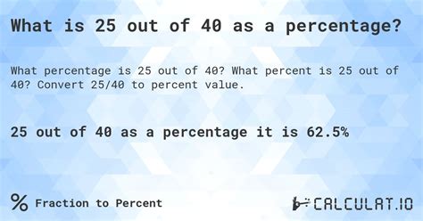 What Percentage Of 40 Is 25