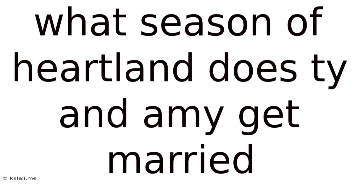 What Season Of Heartland Does Ty And Amy Get Married
