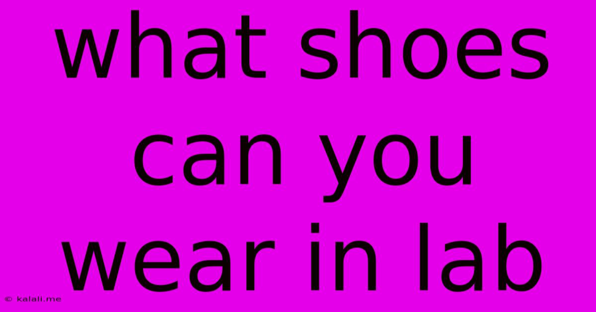 What Shoes Can You Wear In Lab