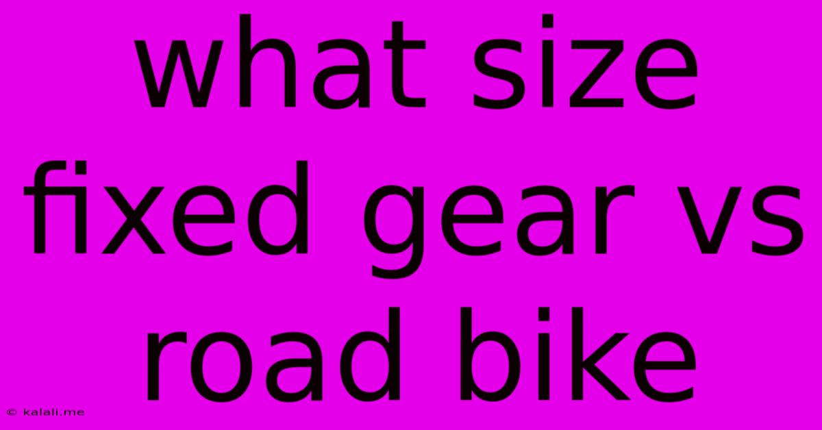 What Size Fixed Gear Vs Road Bike