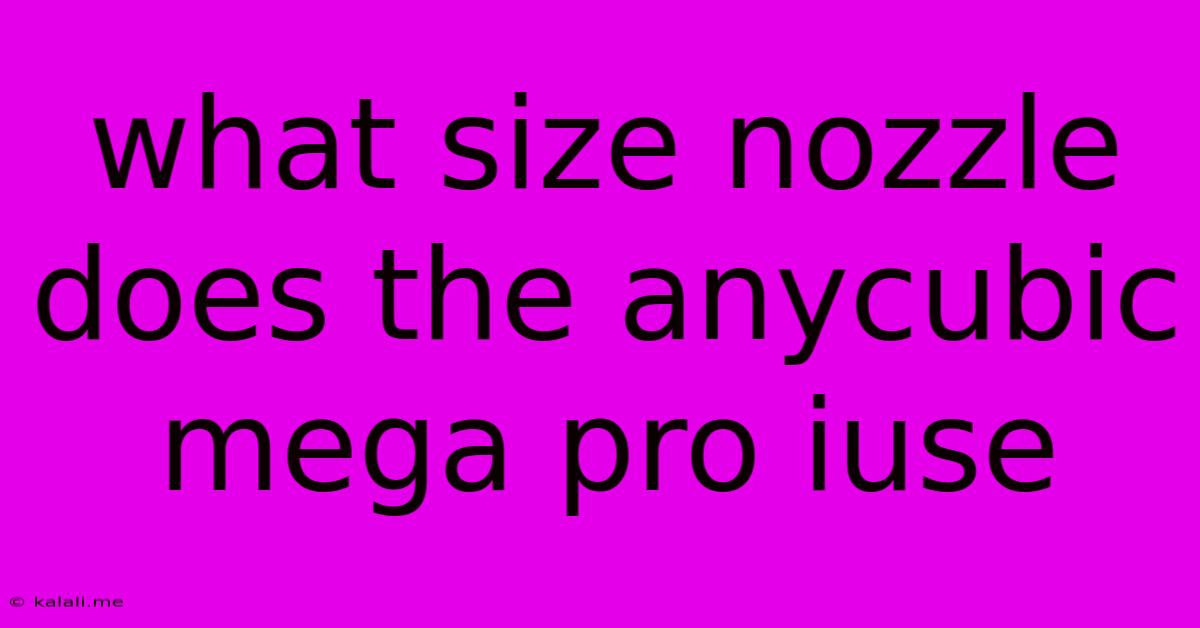 What Size Nozzle Does The Anycubic Mega Pro Iuse
