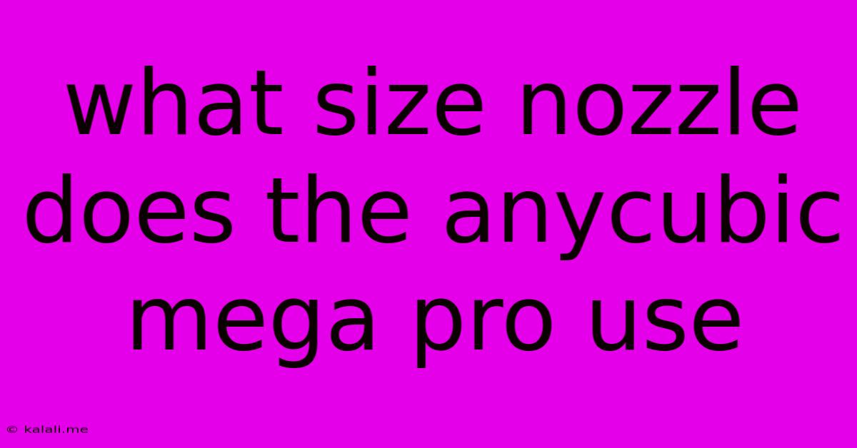 What Size Nozzle Does The Anycubic Mega Pro Use