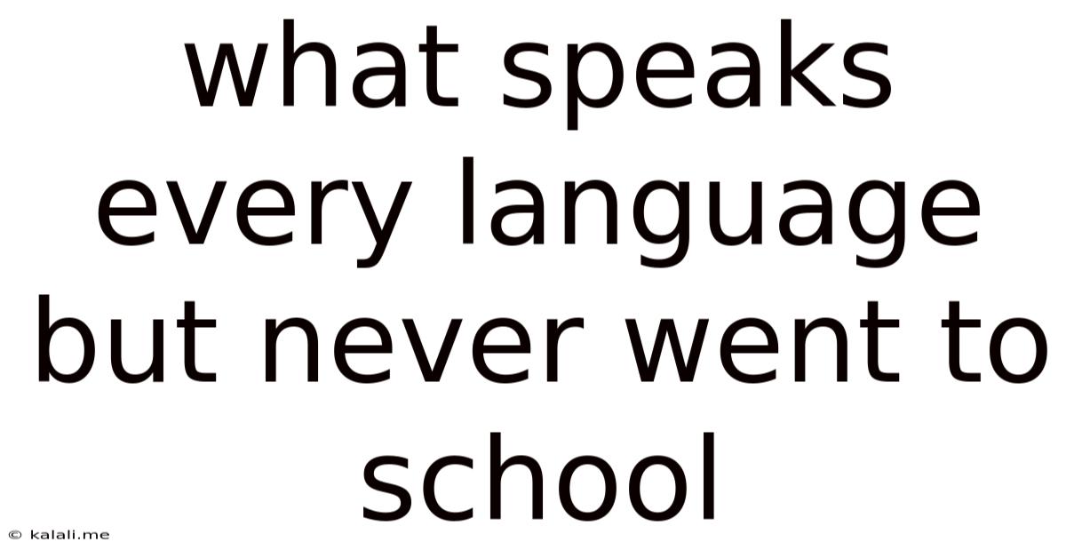 What Speaks Every Language But Never Went To School