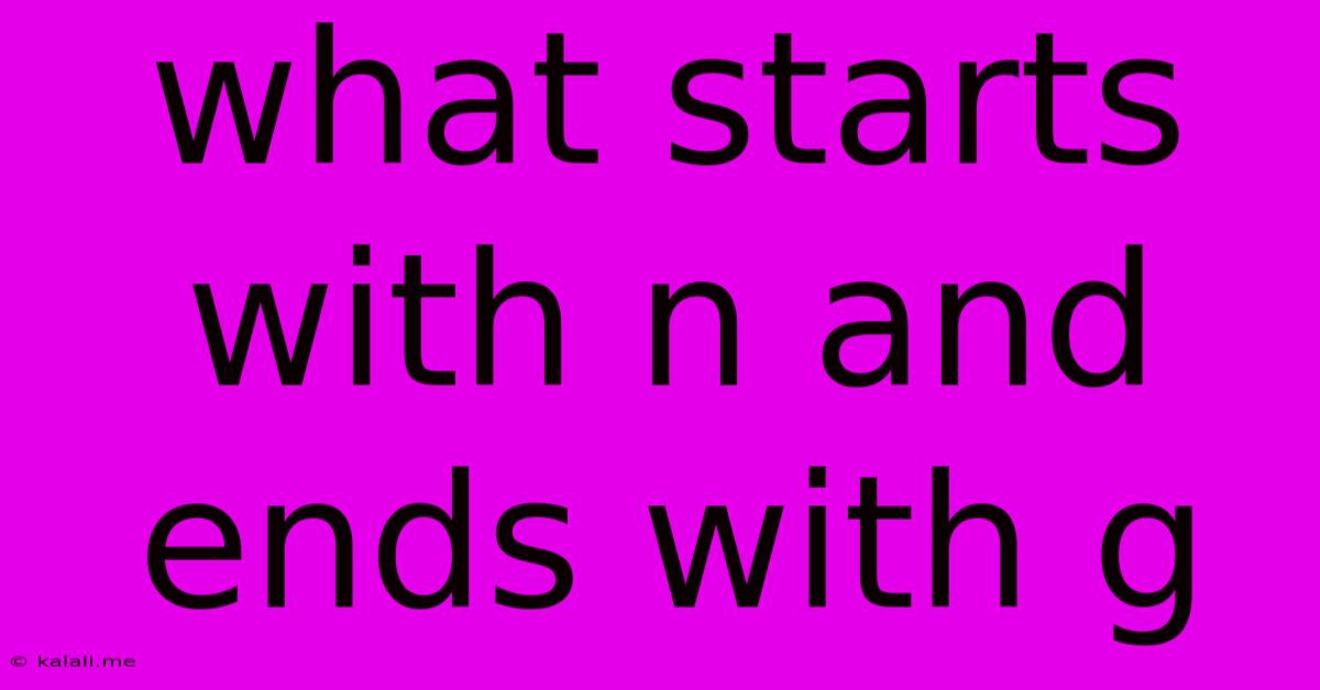 What Starts With N And Ends With G