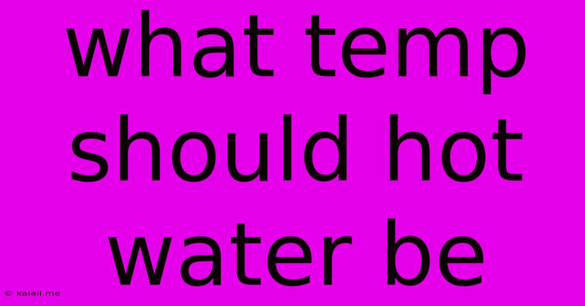 What Temp Should Hot Water Be