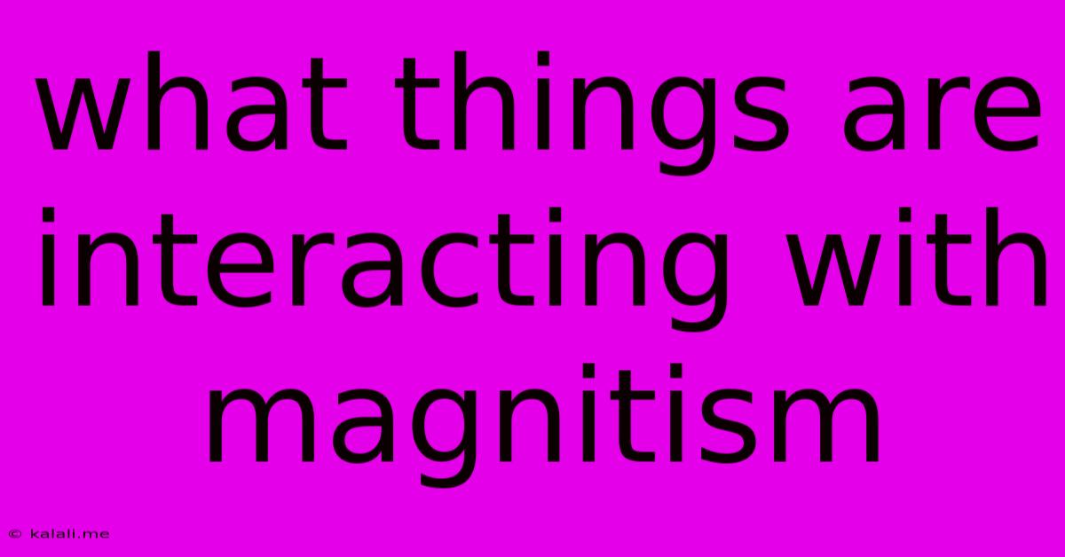 What Things Are Interacting With Magnitism