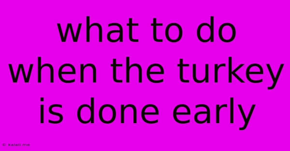 What To Do When The Turkey Is Done Early