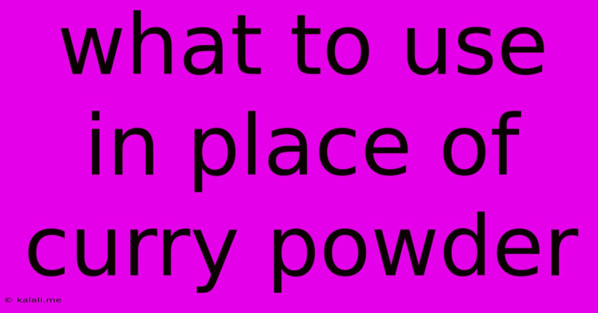 What To Use In Place Of Curry Powder