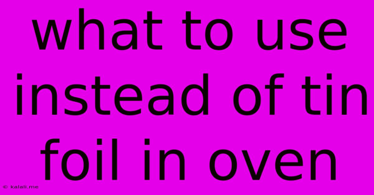 What To Use Instead Of Tin Foil In Oven