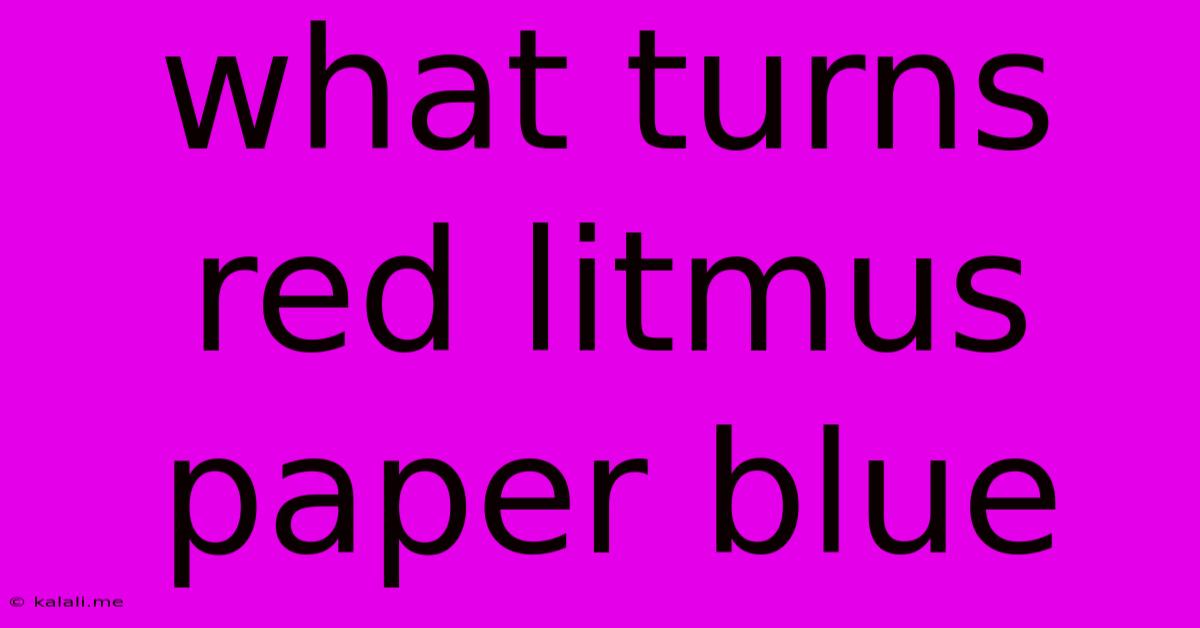 What Turns Red Litmus Paper Blue