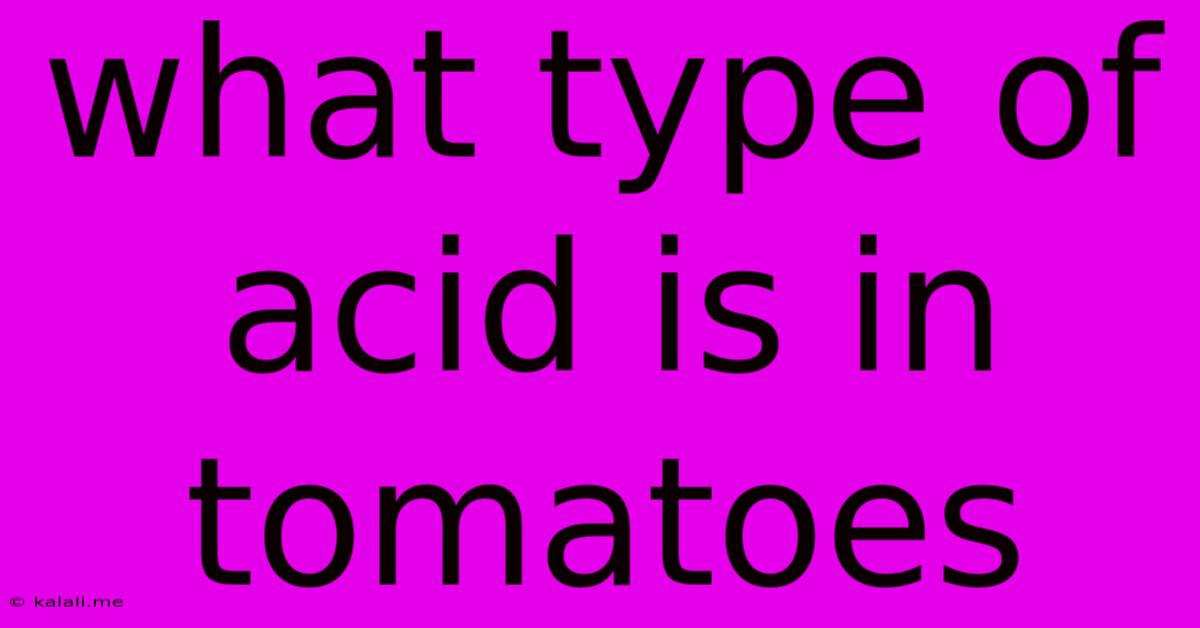 What Type Of Acid Is In Tomatoes