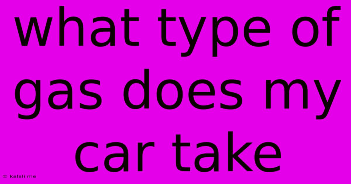 What Type Of Gas Does My Car Take