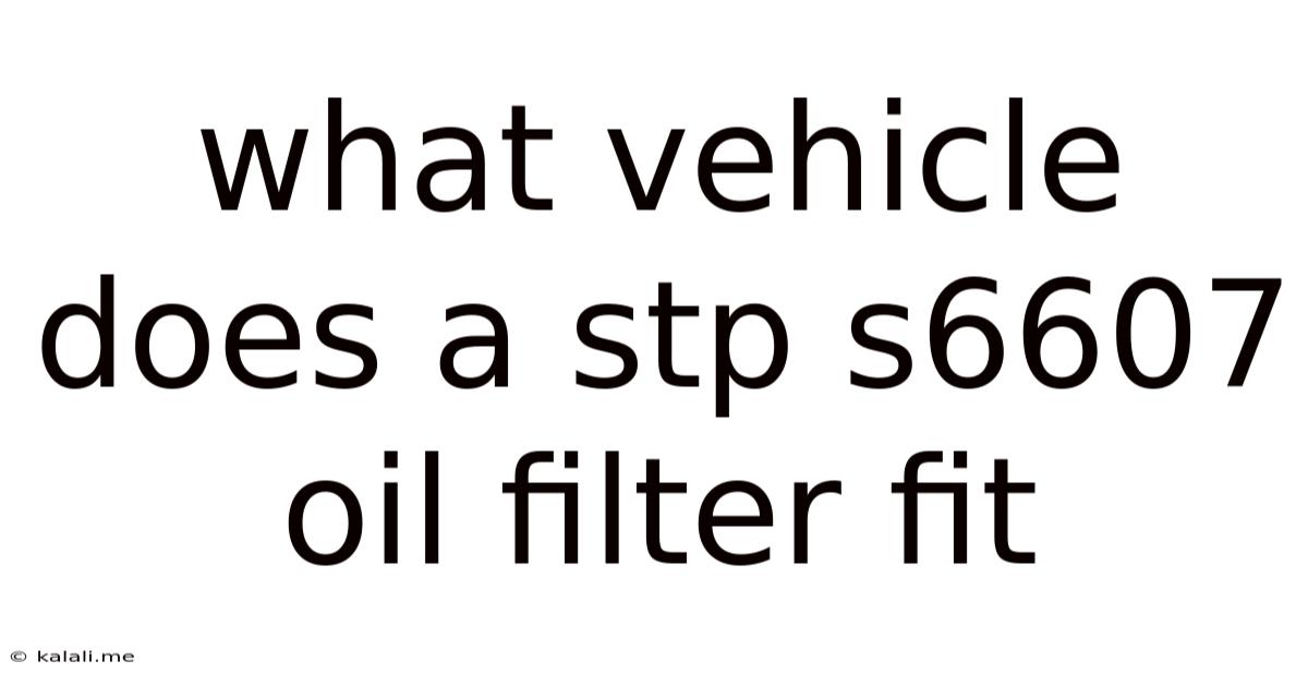 What Vehicle Does A Stp S6607 Oil Filter Fit