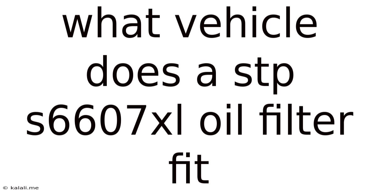 What Vehicle Does A Stp S6607xl Oil Filter Fit