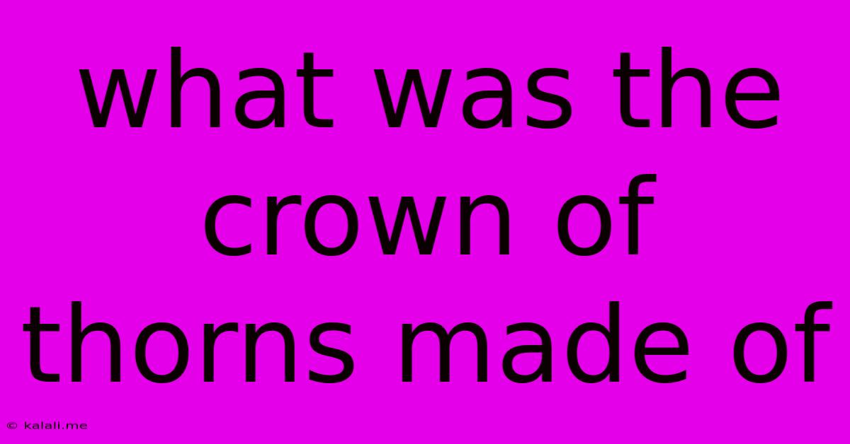 What Was The Crown Of Thorns Made Of