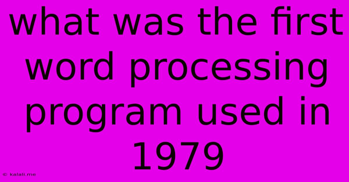 What Was The First Word Processing Program Used In 1979