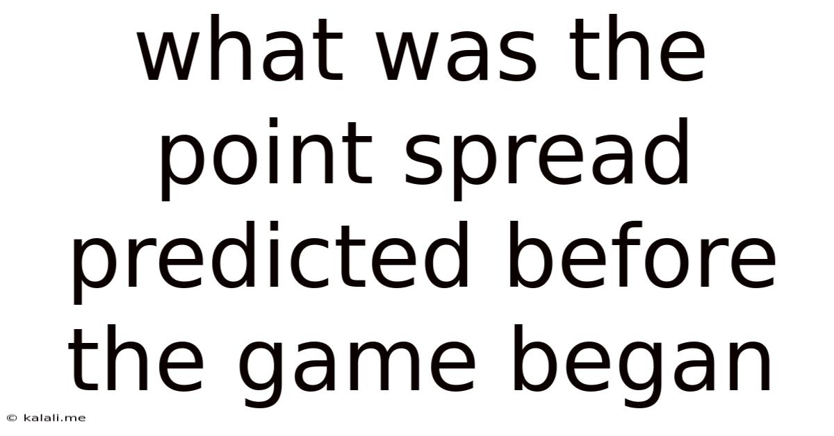 What Was The Point Spread Predicted Before The Game Began