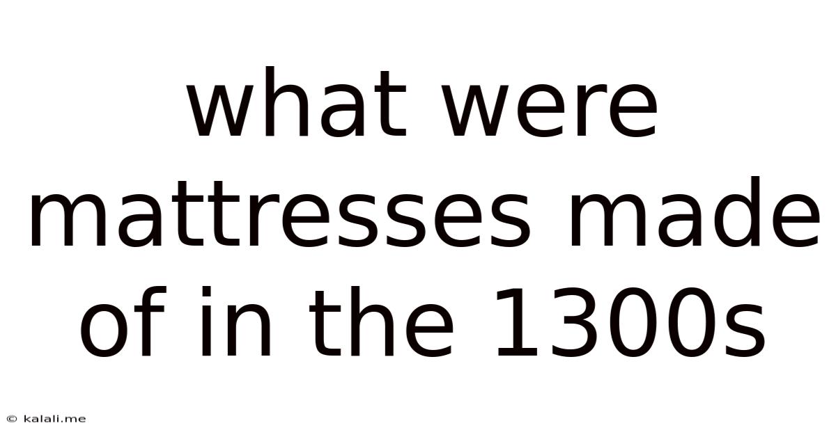 What Were Mattresses Made Of In The 1300s