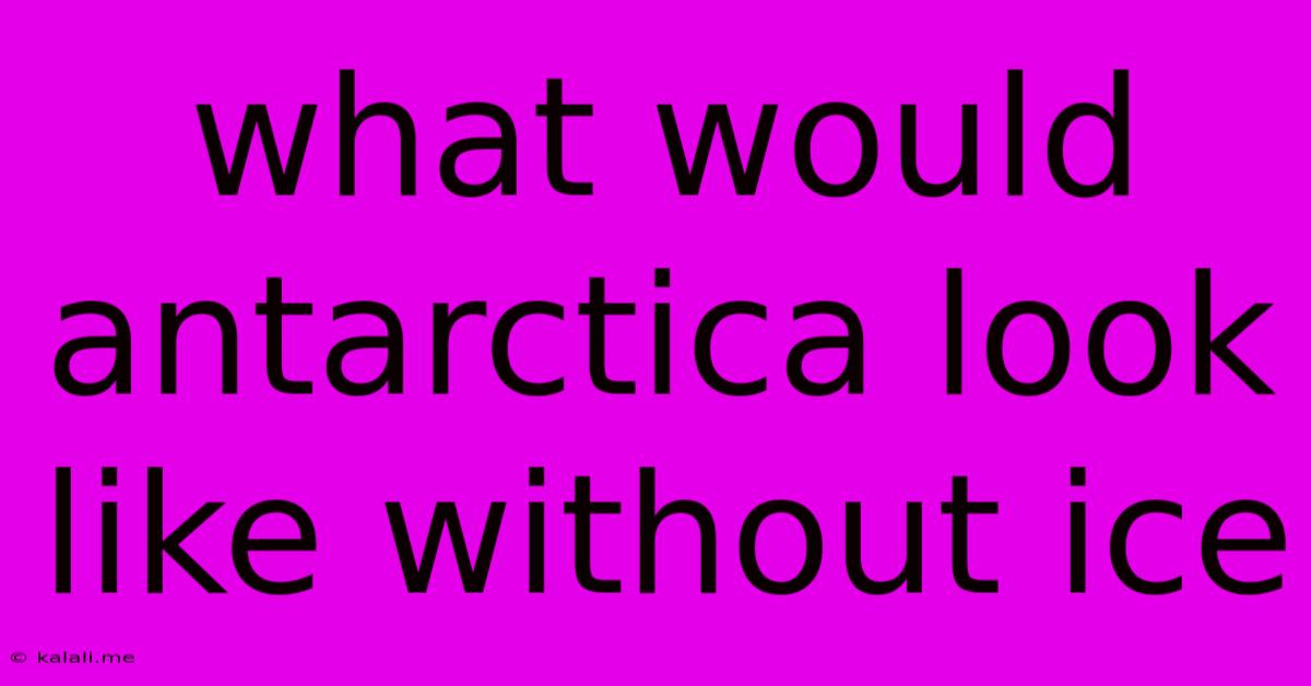 What Would Antarctica Look Like Without Ice