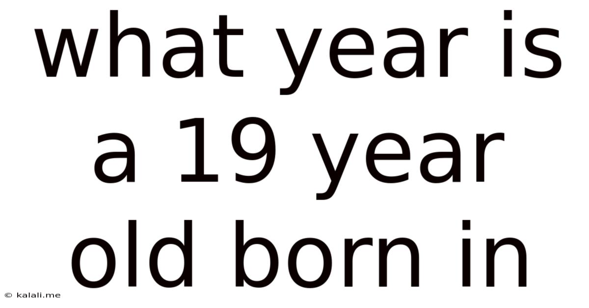 What Year Is A 19 Year Old Born In