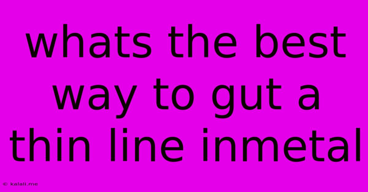 Whats The Best Way To Gut A Thin Line Inmetal
