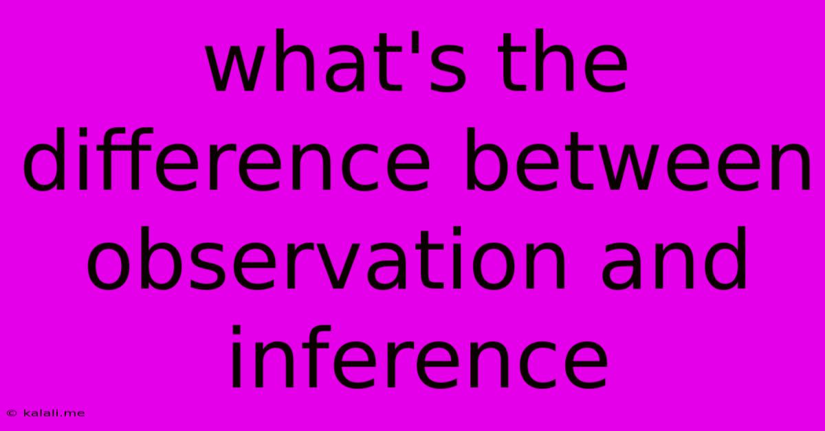 What's The Difference Between Observation And Inference