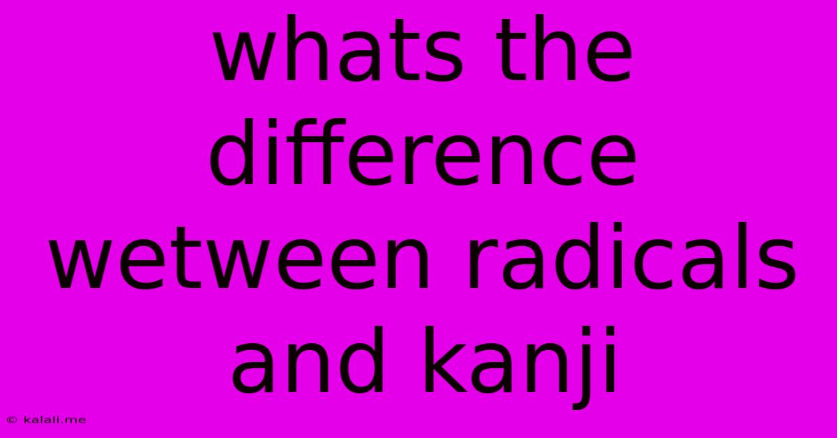 Whats The Difference Wetween Radicals And Kanji