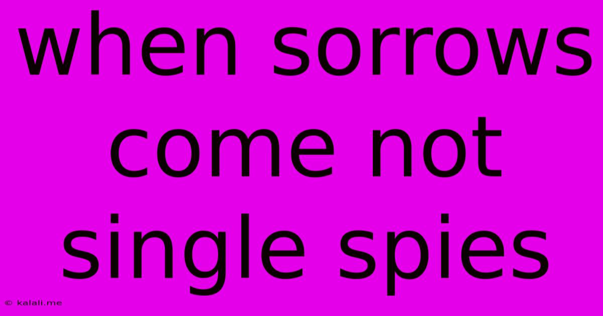 When Sorrows Come Not Single Spies