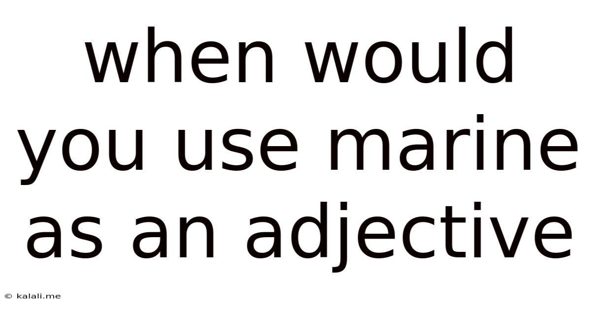 When Would You Use Marine As An Adjective