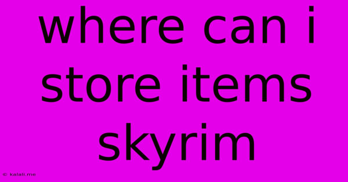 Where Can I Store Items Skyrim