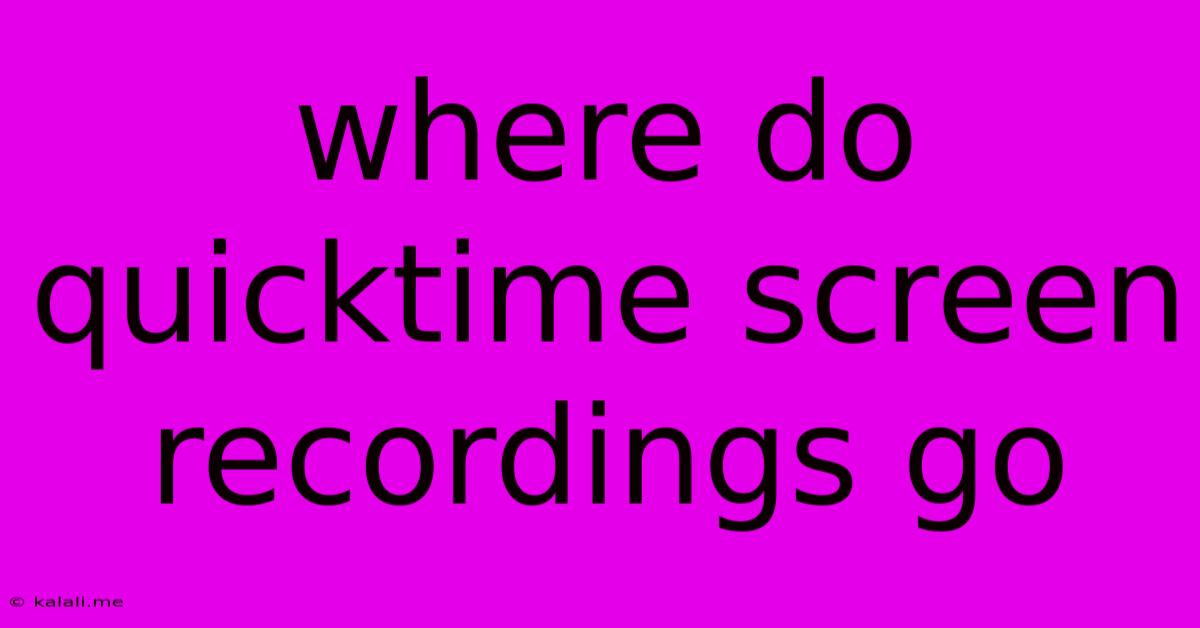 Where Do Quicktime Screen Recordings Go
