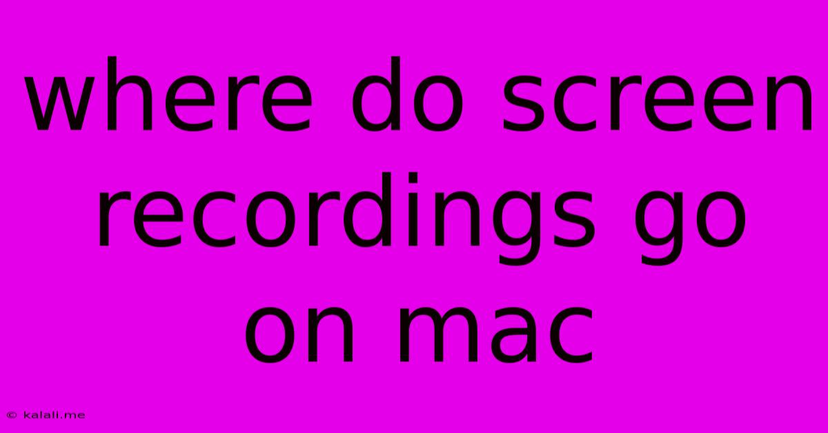 Where Do Screen Recordings Go On Mac