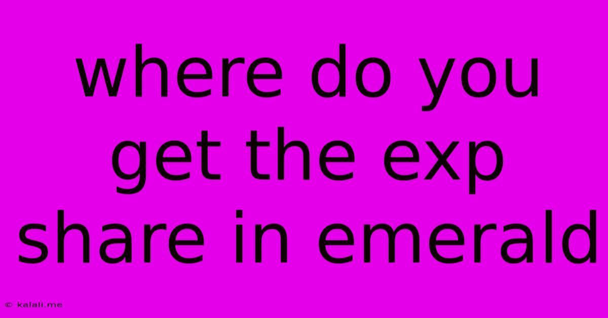 Where Do You Get The Exp Share In Emerald