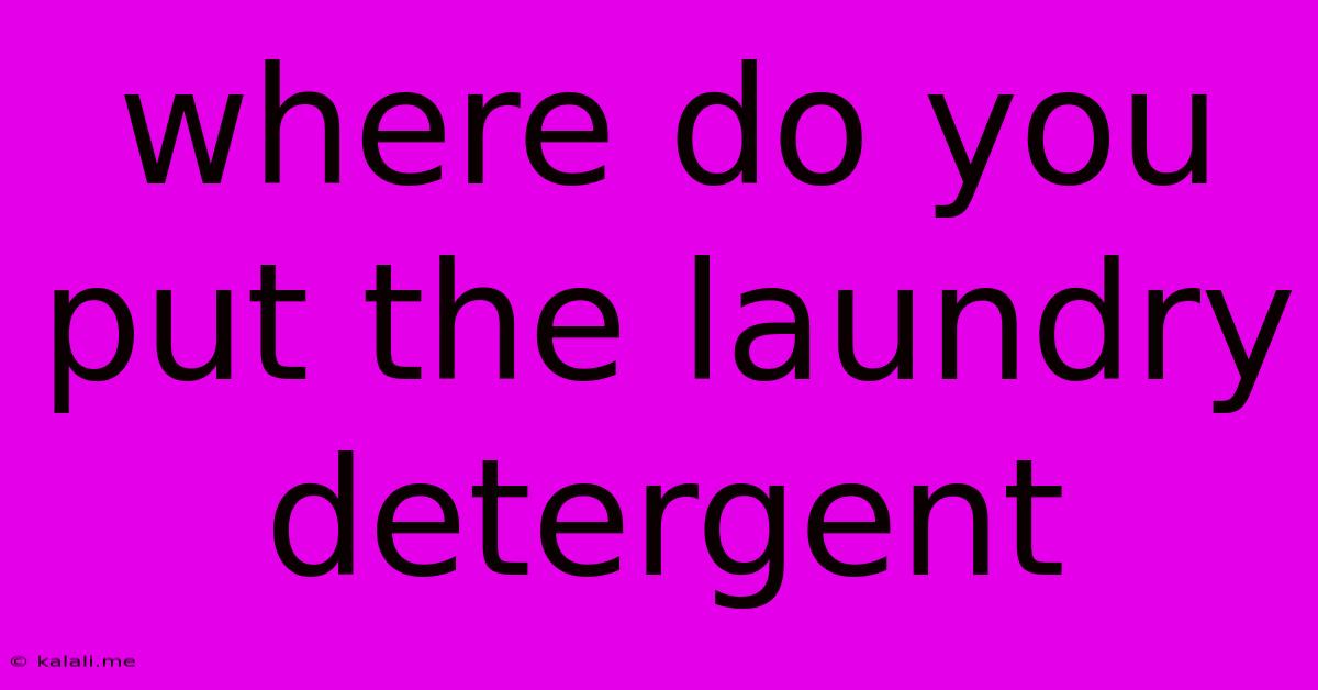 Where Do You Put The Laundry Detergent