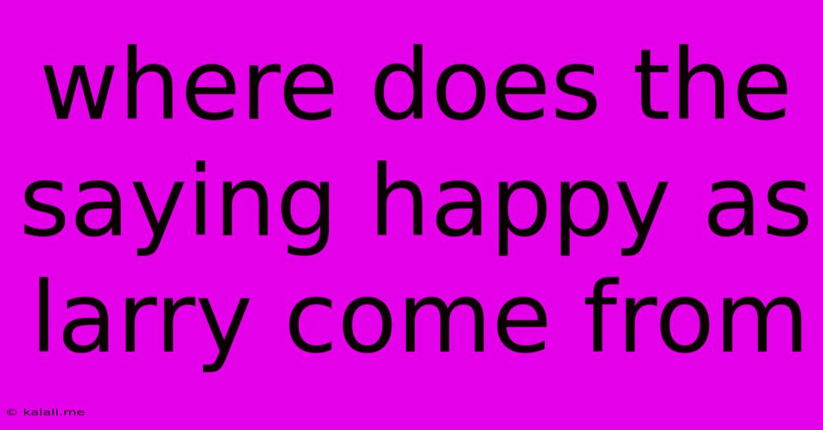 Where Does The Saying Happy As Larry Come From