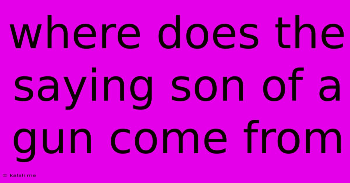 Where Does The Saying Son Of A Gun Come From