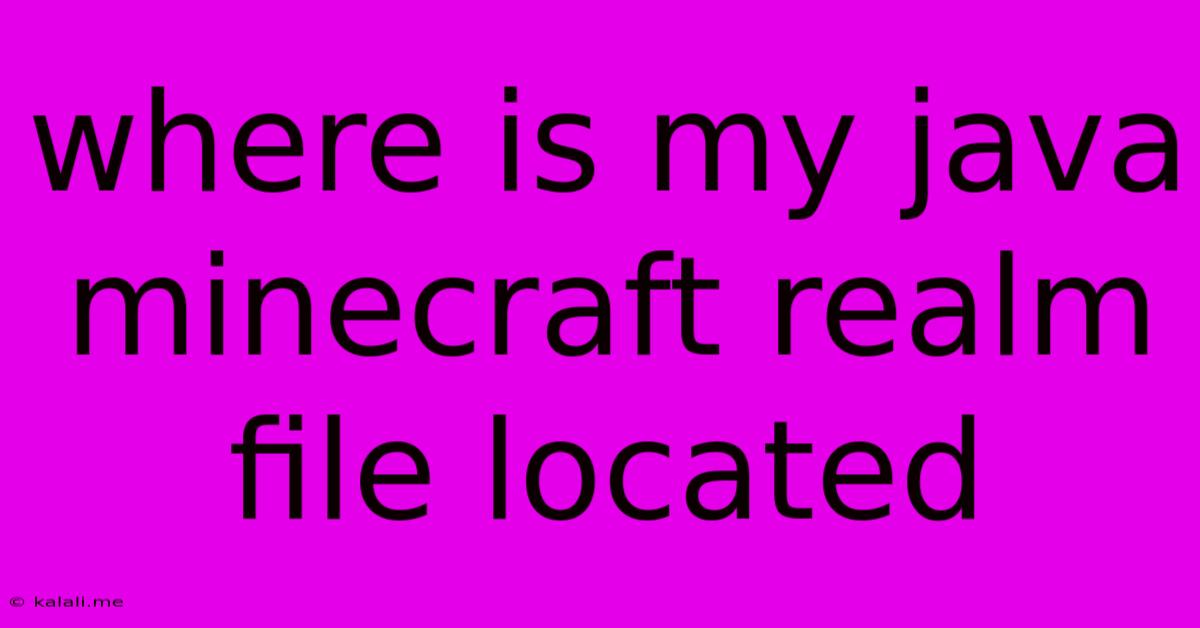 Where Is My Java Minecraft Realm File Located