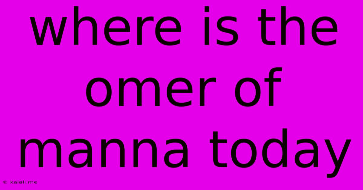 Where Is The Omer Of Manna Today