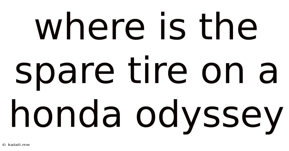 Where Is The Spare Tire On A Honda Odyssey