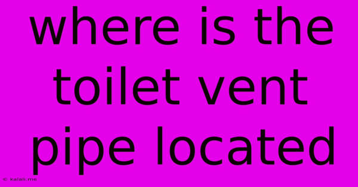 Where Is The Toilet Vent Pipe Located