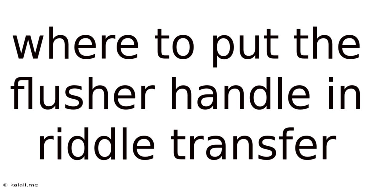 Where To Put The Flusher Handle In Riddle Transfer