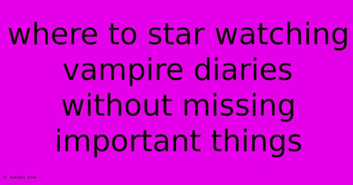 Where To Star Watching Vampire Diaries Without Missing Important Things