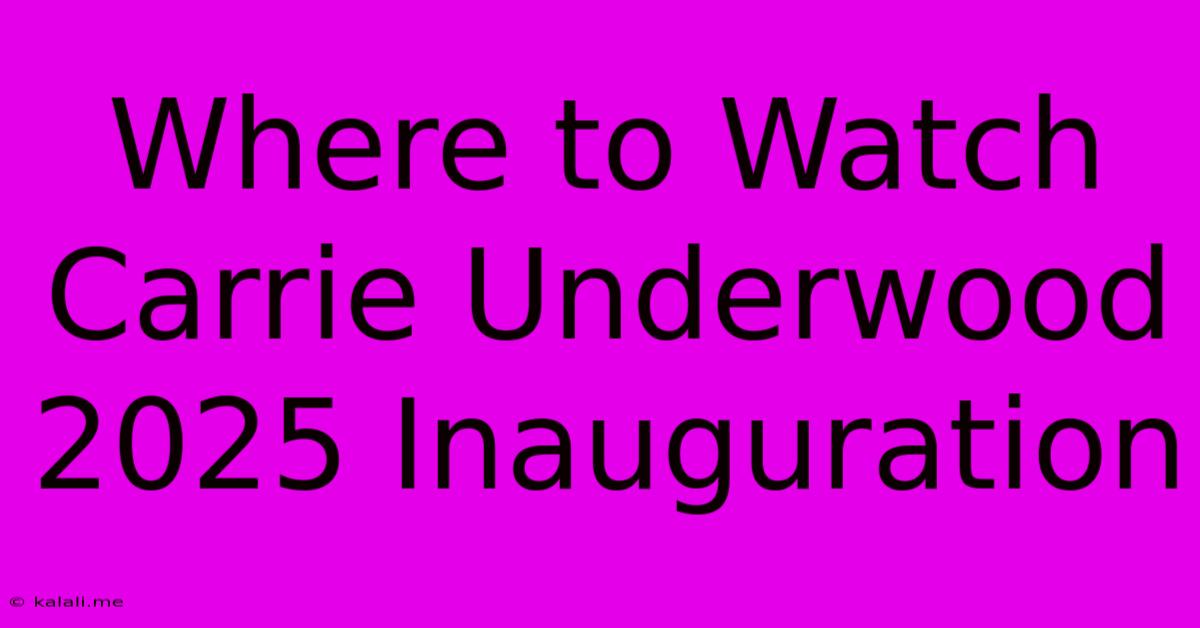 Where To Watch Carrie Underwood 2025 Inauguration